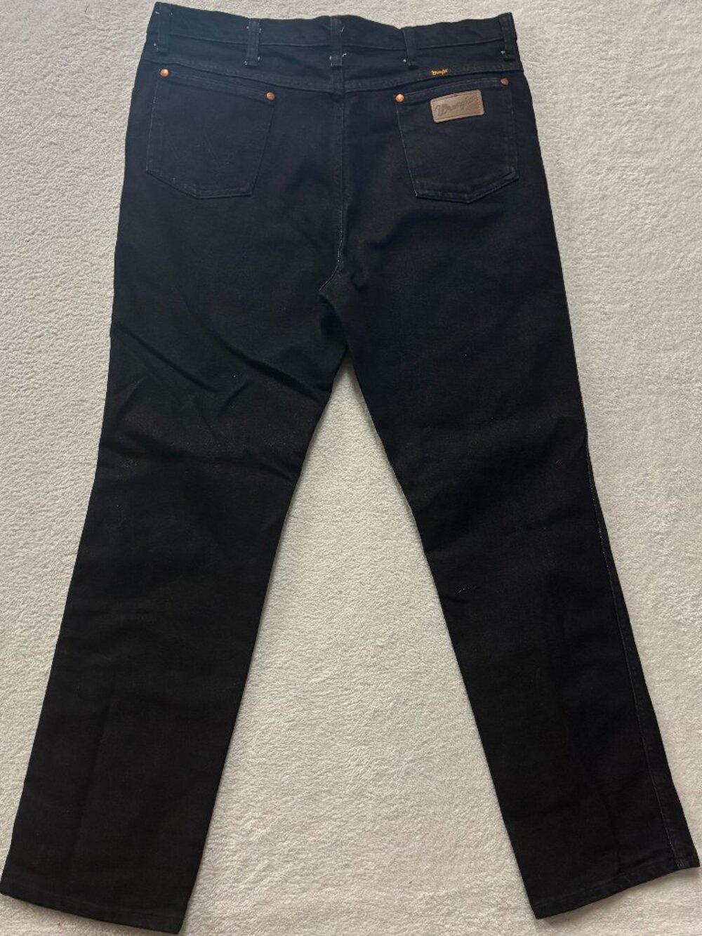 Y2K Wrangler Jeans Mens 38x32 Black Wash Denim Cowboy Cut Slim Fit Workwear